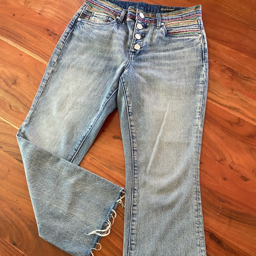 BlankNYC, The Varick, Jeans, Size 28, Rainbow Embroidery waistband